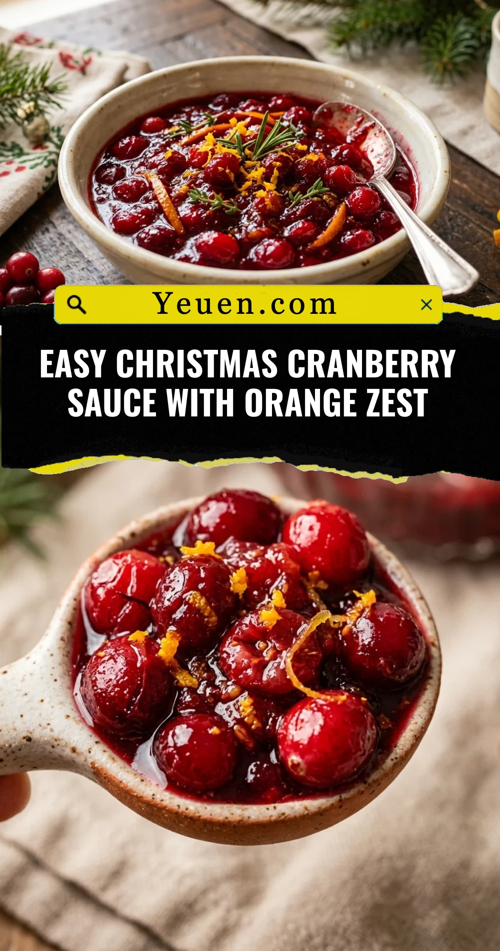 Easy Christmas Cranberry Sauce With Orange Zest