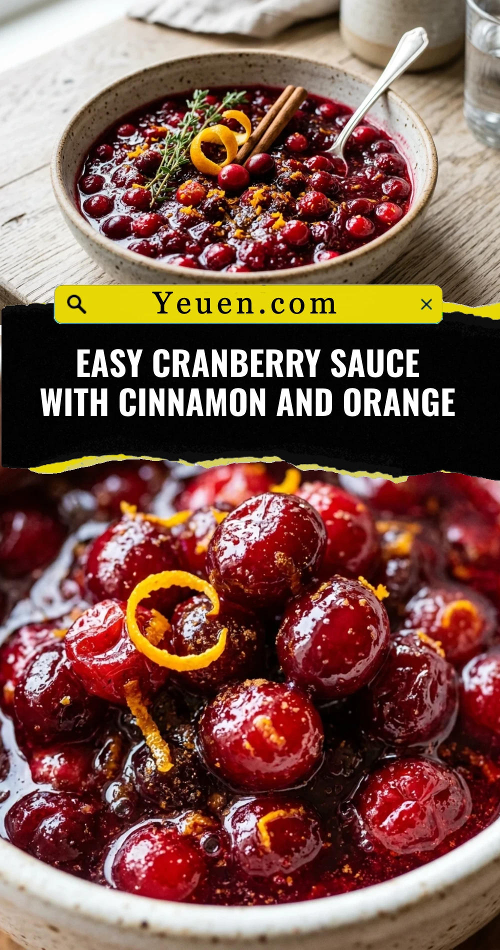 Easy Cranberry Sauce With Cinnamon and Orange