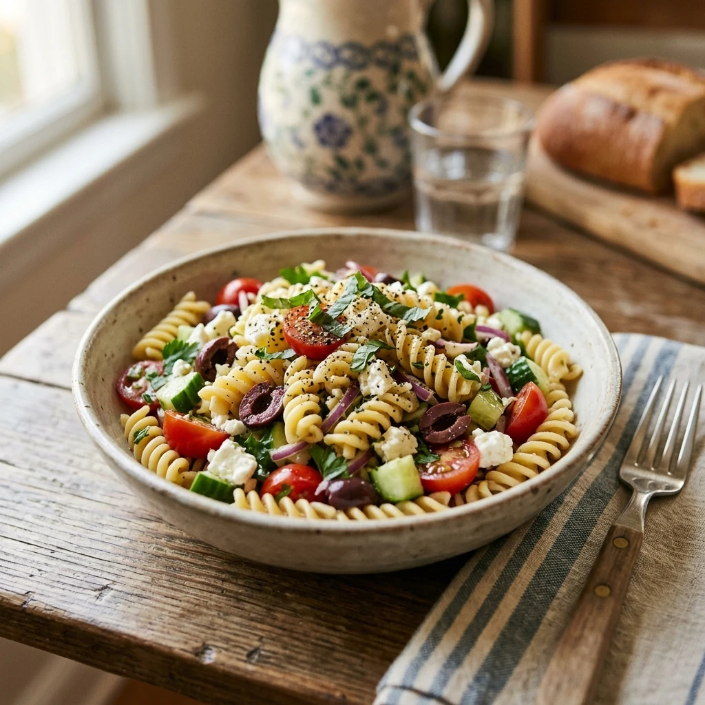 Easy Mediterranean Pasta Salad 15 Min No Cook