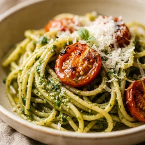 Easy Pesto Pasta With Cherry Tomatoes 15 Minute