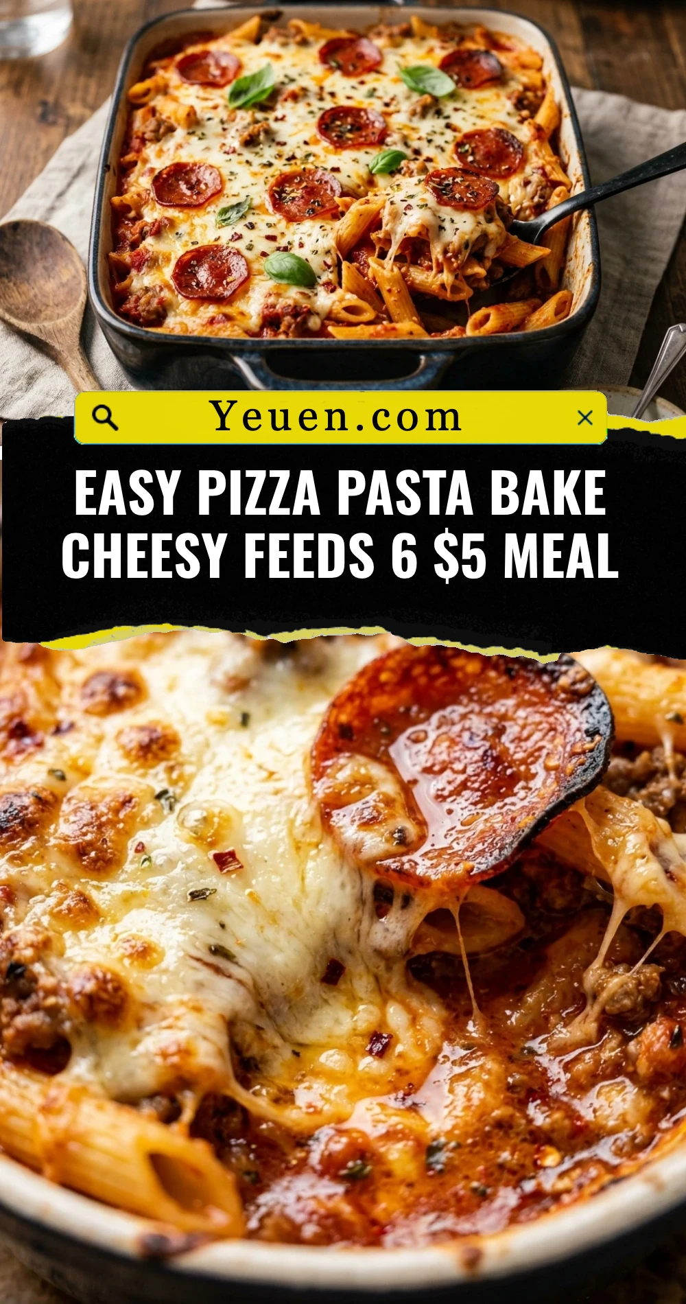 Easy Pizza Pasta Bake Cheesy Feeds 6 $5 Meal