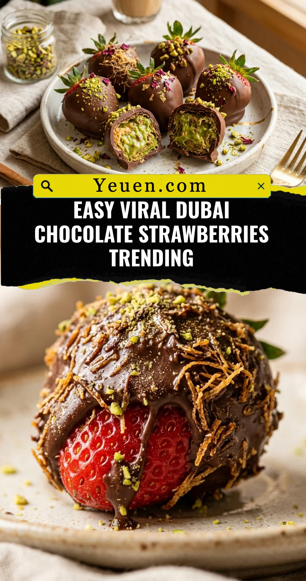 Easy Viral Dubai Chocolate Strawberries Trending