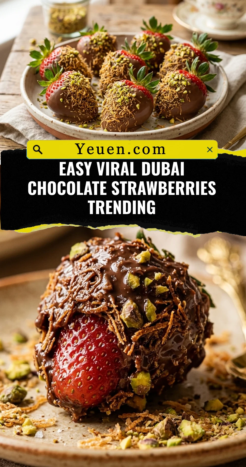 Easy Viral Dubai Chocolate Strawberries Trending