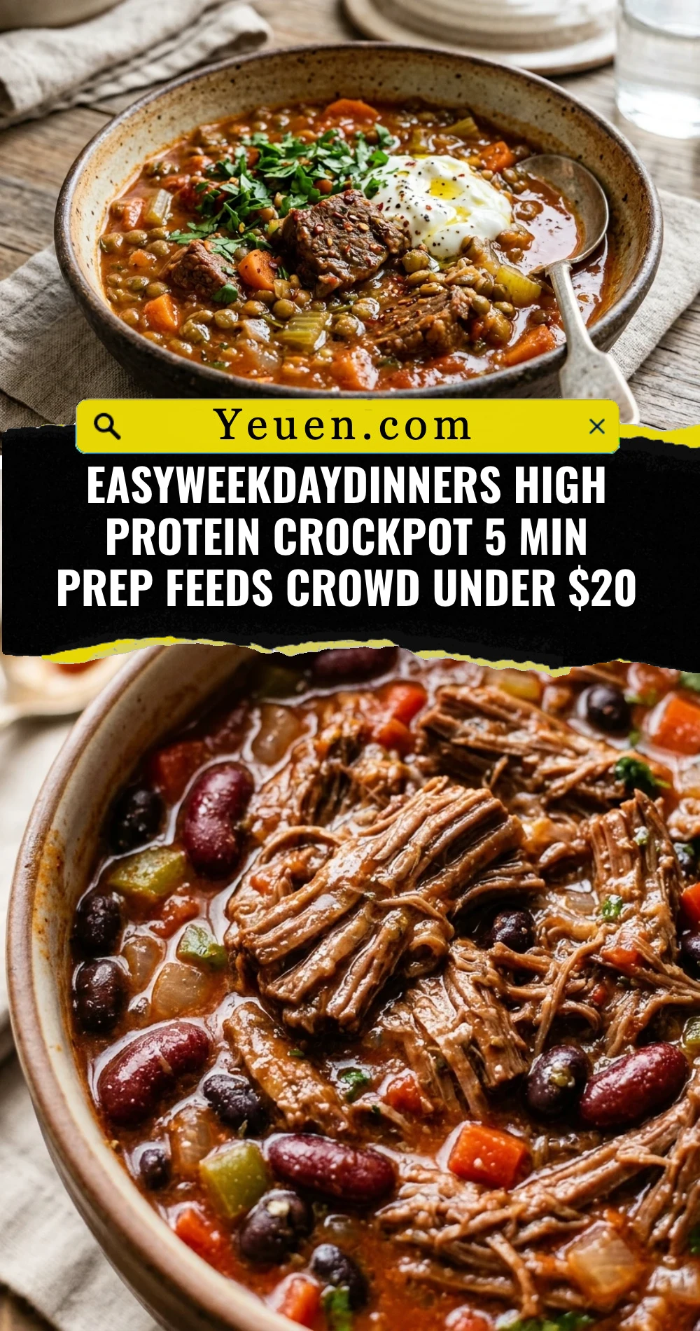 EasyWeekdayDinners High Protein Crockpot 5 Min Prep Feeds Crowd Under $20