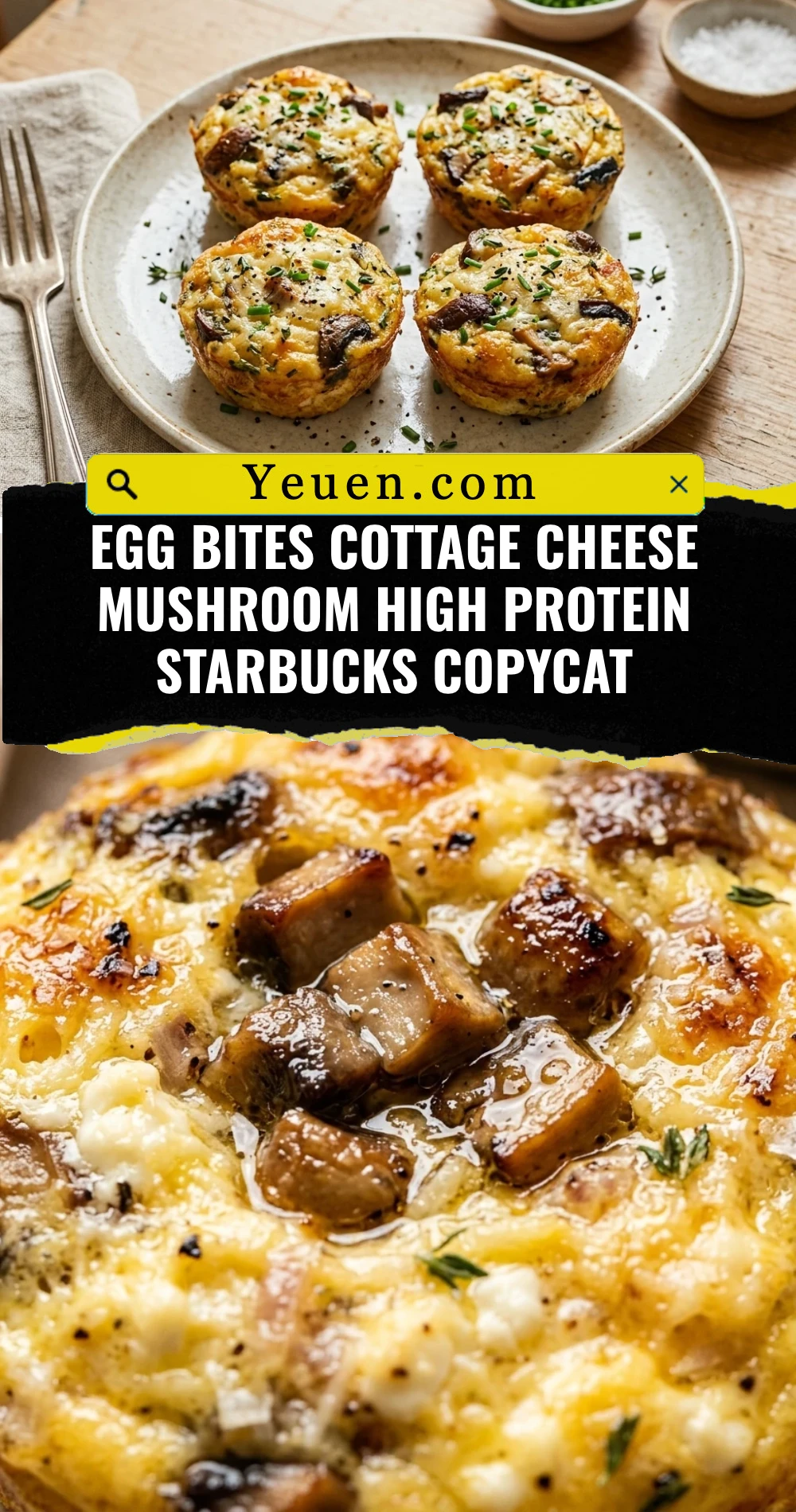 Egg Bites Cottage Cheese Mushroom High Protein Starbucks Copycat