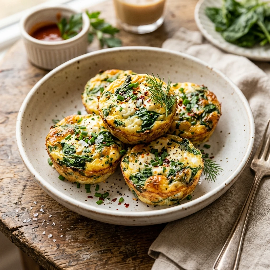 Egg Bites Cottage Cheese Spinach High Protein