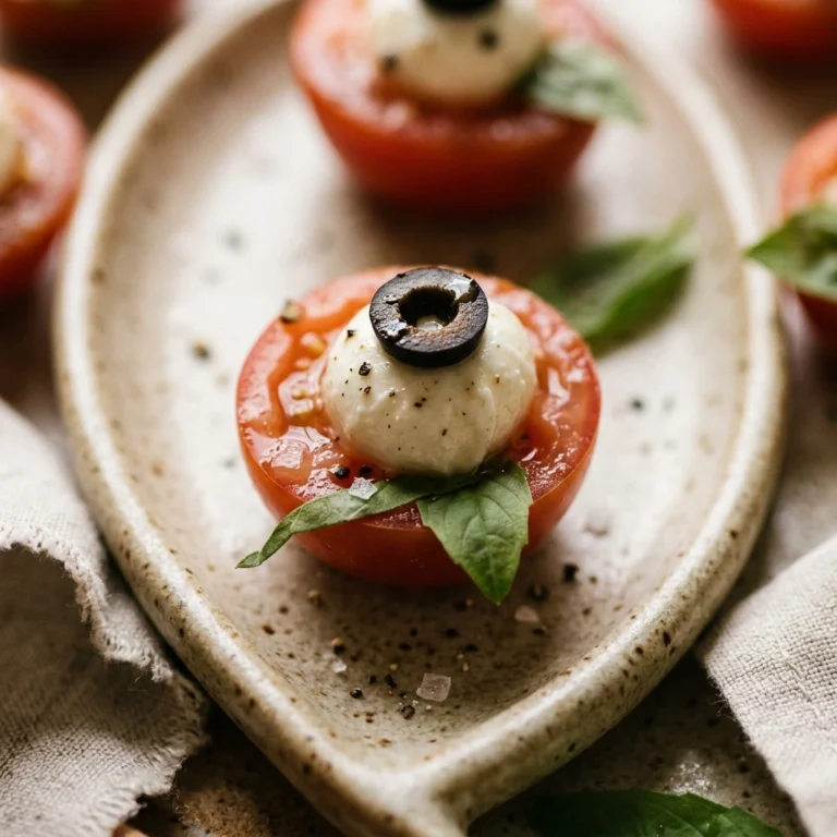 Eyeball Caprese Bites - Healthy Halloween Appetizer