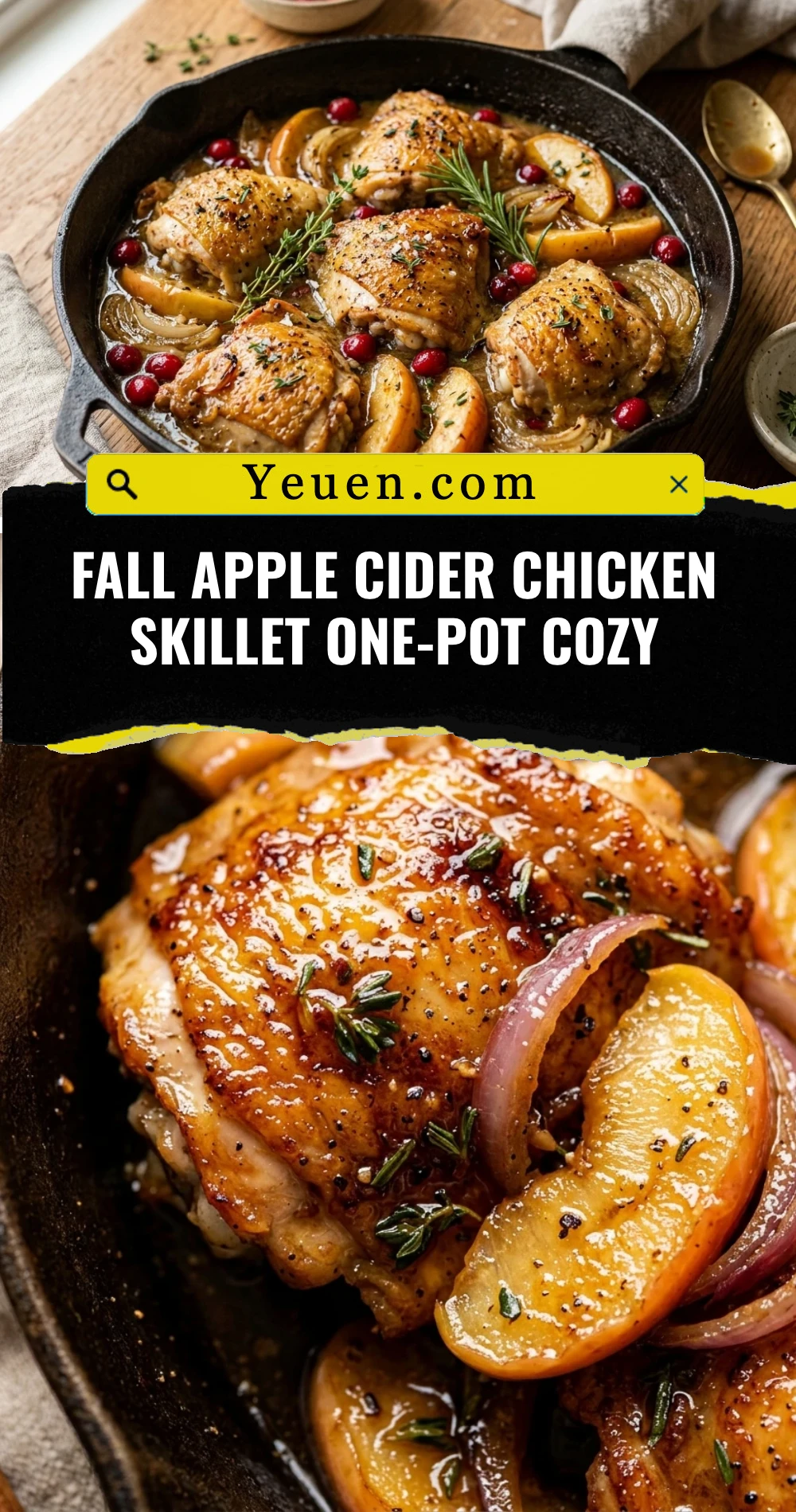 Fall Apple Cider Chicken Skillet One-Pot Cozy