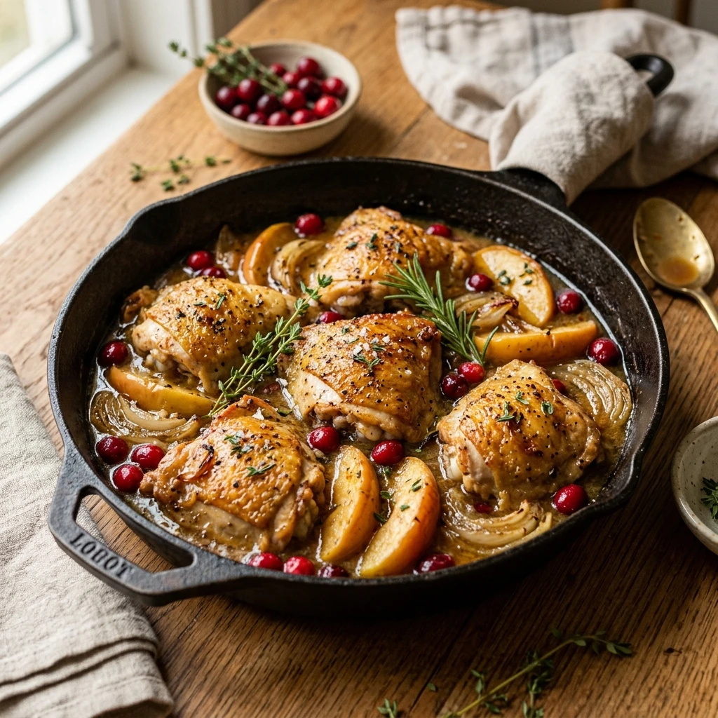 Fall Apple Cider Chicken Skillet One-Pot Cozy