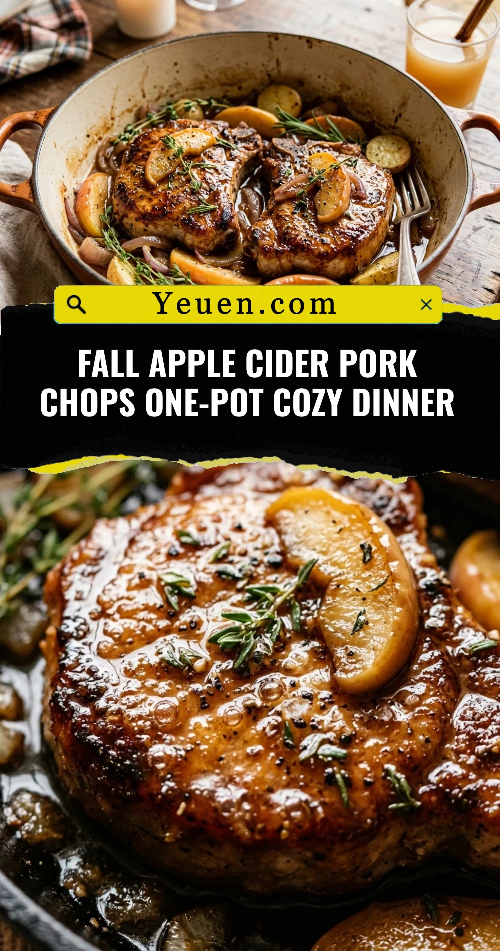 Fall Apple Cider Pork Chops One-Pot Cozy Dinner