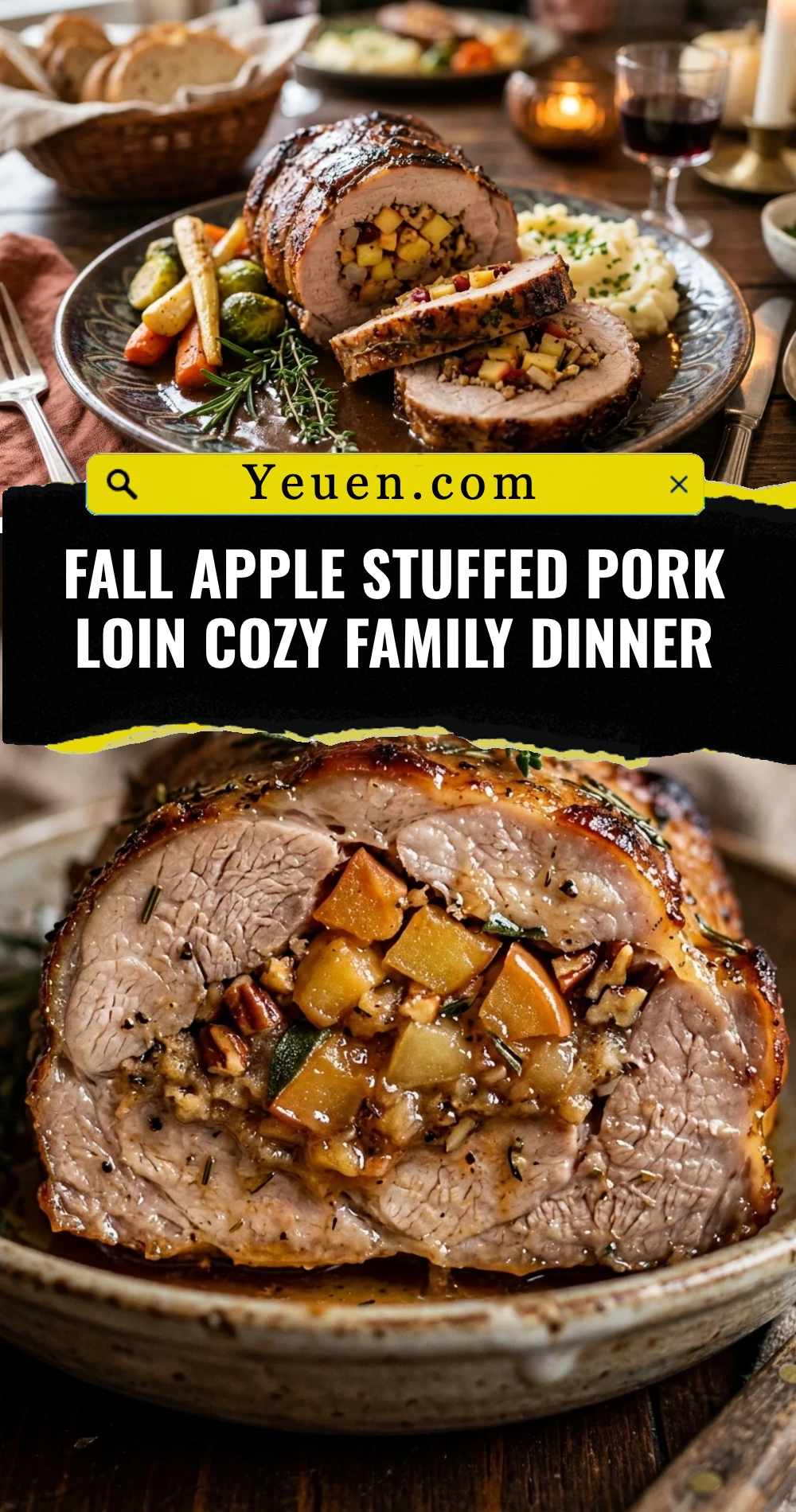 Fall Apple Stuffed Pork Loin Cozy Family Dinner