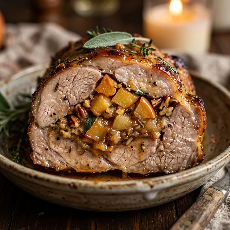 Fall Apple Stuffed Pork Loin Cozy Family Dinner