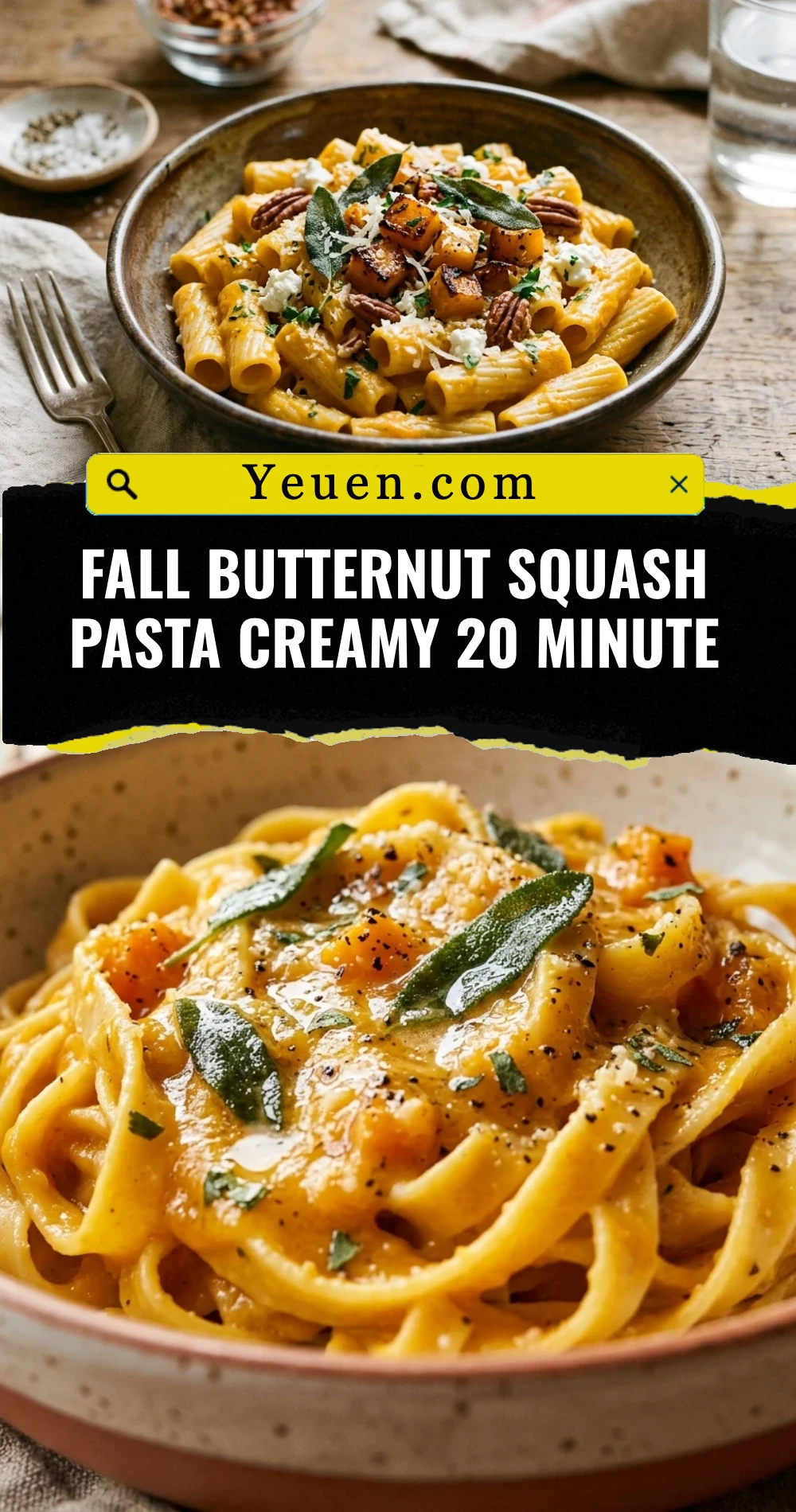 Fall Butternut Squash Pasta Creamy 20 Minute