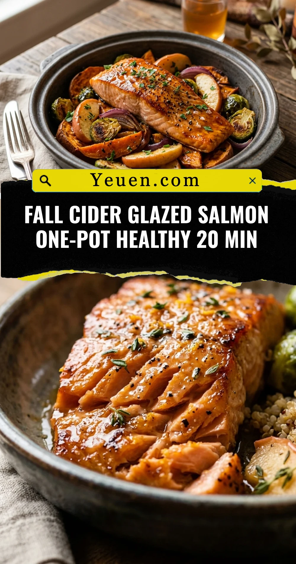 Fall Cider Glazed Salmon One-Pot Healthy 20 Min