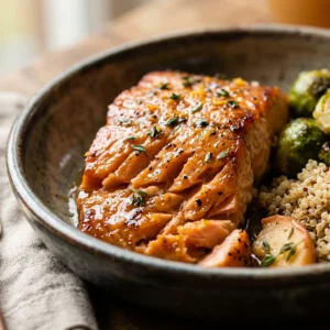Fall Cider Glazed Salmon One-Pot Healthy 20 Min