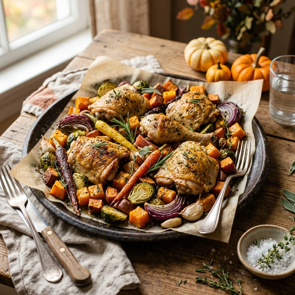 Fall Harvest Chicken And Vegetables Sheet Pan