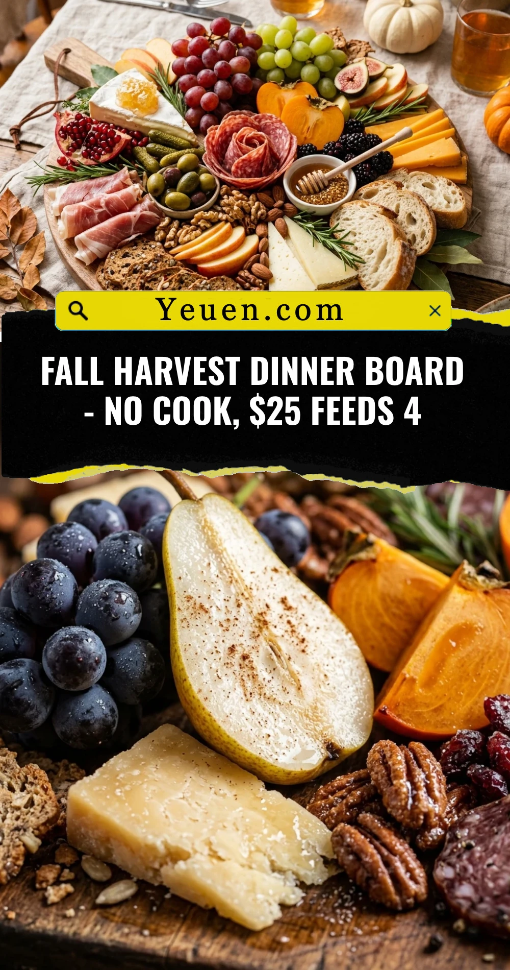 Fall Harvest Dinner Board - No Cook, $25 Feeds 4