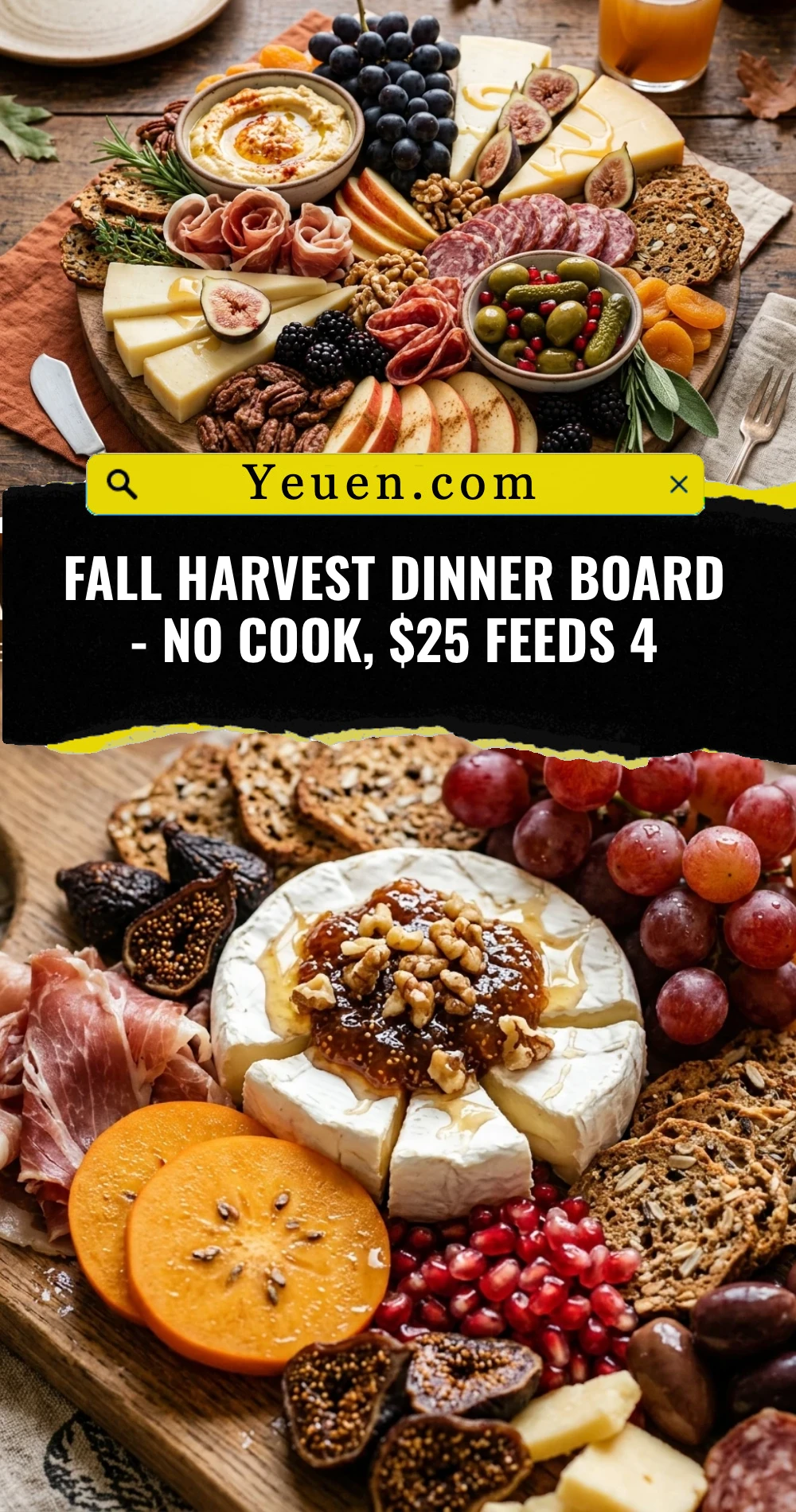 Fall Harvest Dinner Board - No Cook, $25 Feeds 4
