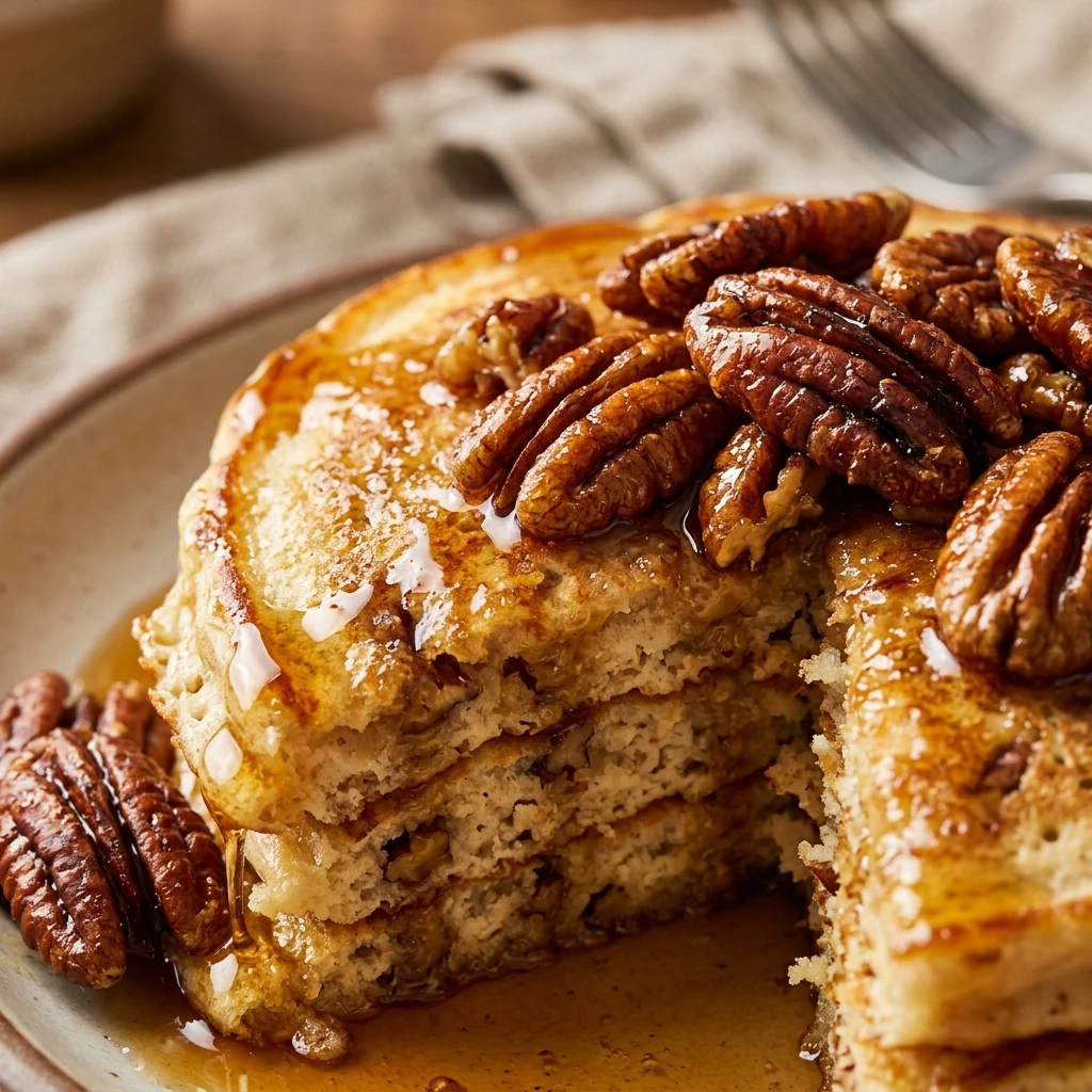 Fall Maple Pecan Pancakes Fluffy Cozy Better Than IHOP