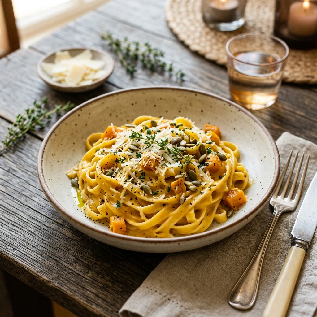 Fall Pumpkin Alfredo Pasta Creamy 15 Minute