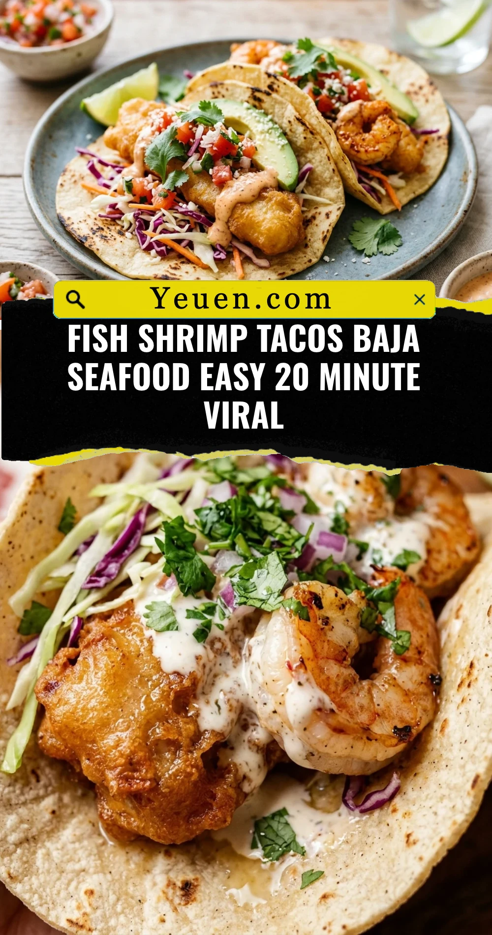 Fish Shrimp Tacos Baja Seafood Easy 20 Minute Viral