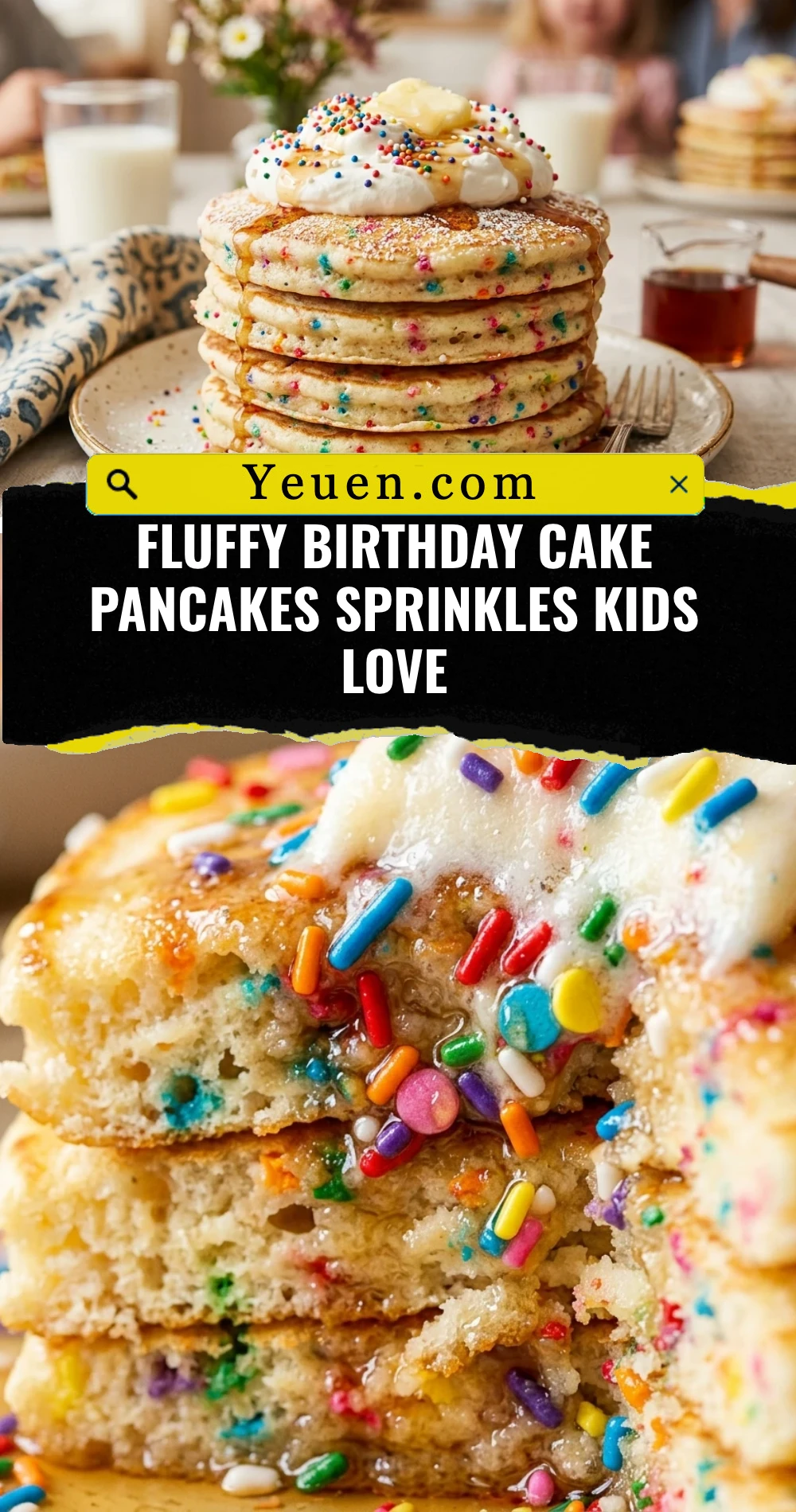 Fluffy Birthday Cake Pancakes Sprinkles Kids Love