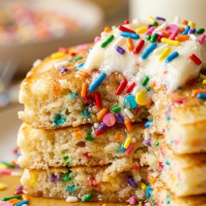 Fluffy Birthday Cake Pancakes Sprinkles Kids Love