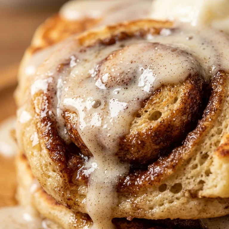 Fluffy Cinnamon Roll Pancakes Swirl Cream Cheese Glaze