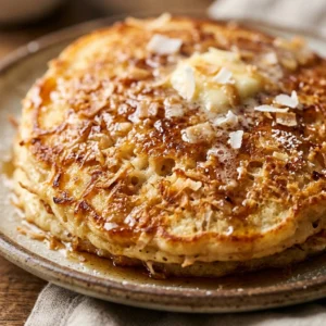 Fluffy Coconut Pancakes Golden Tropical Toasted
