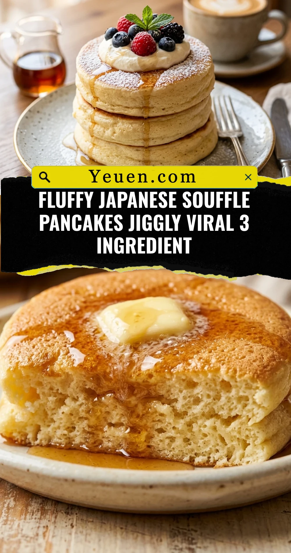Fluffy Japanese Souffle Pancakes Jiggly Viral 3 Ingredient