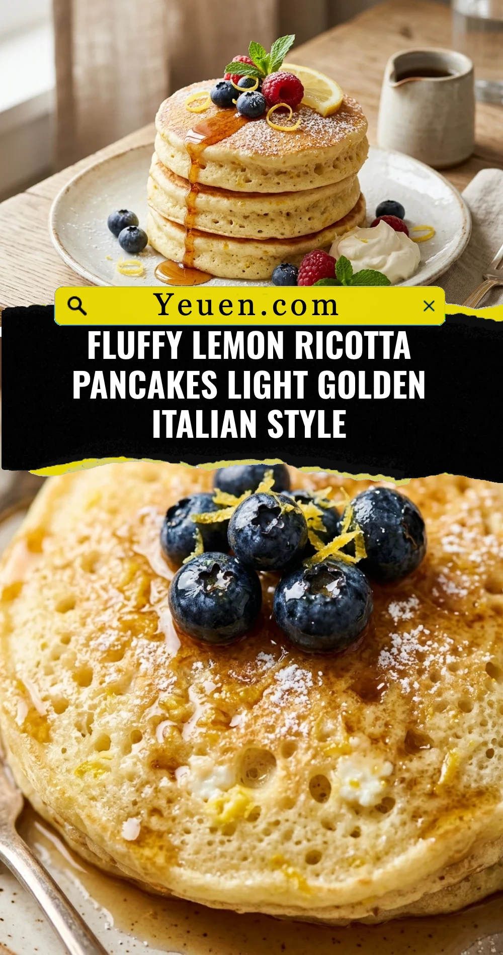 Fluffy Lemon Ricotta Pancakes Light Golden Italian Style