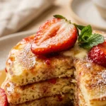 Fluffy Strawberry Pancakes Golden Fresh Berry Stack