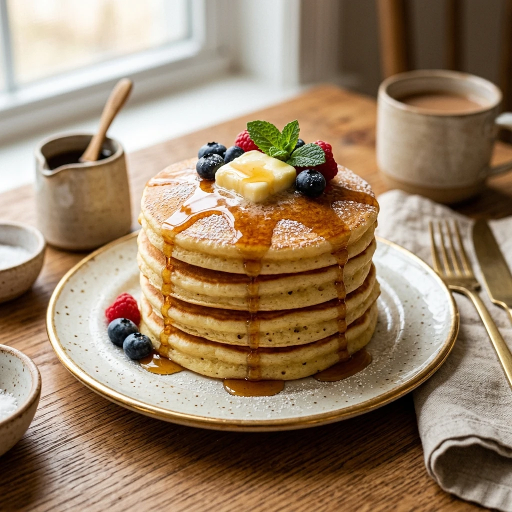 Fluffy Vanilla Pancakes Perfect Golden Classic Stack