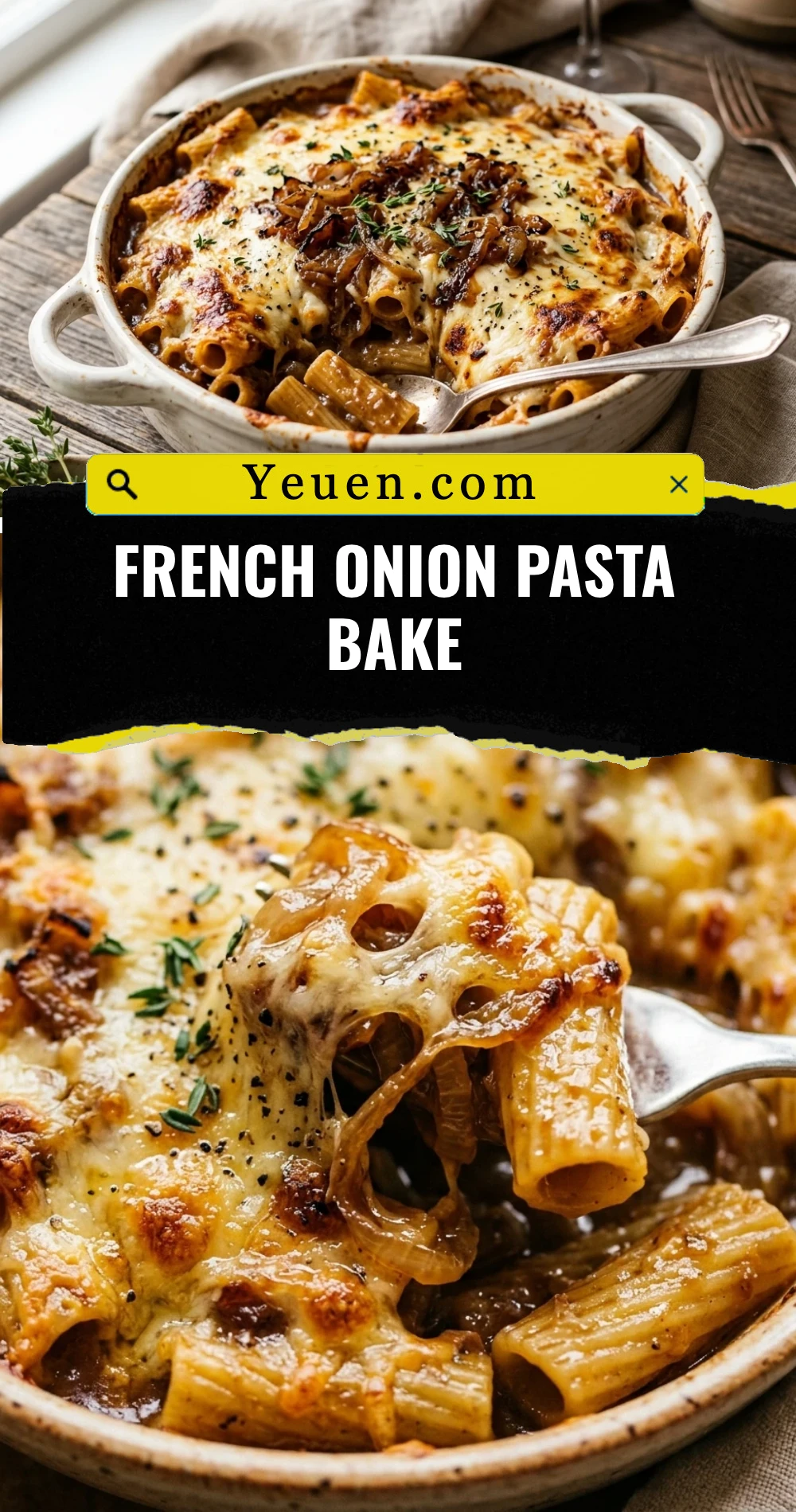 French Onion Pasta Bake