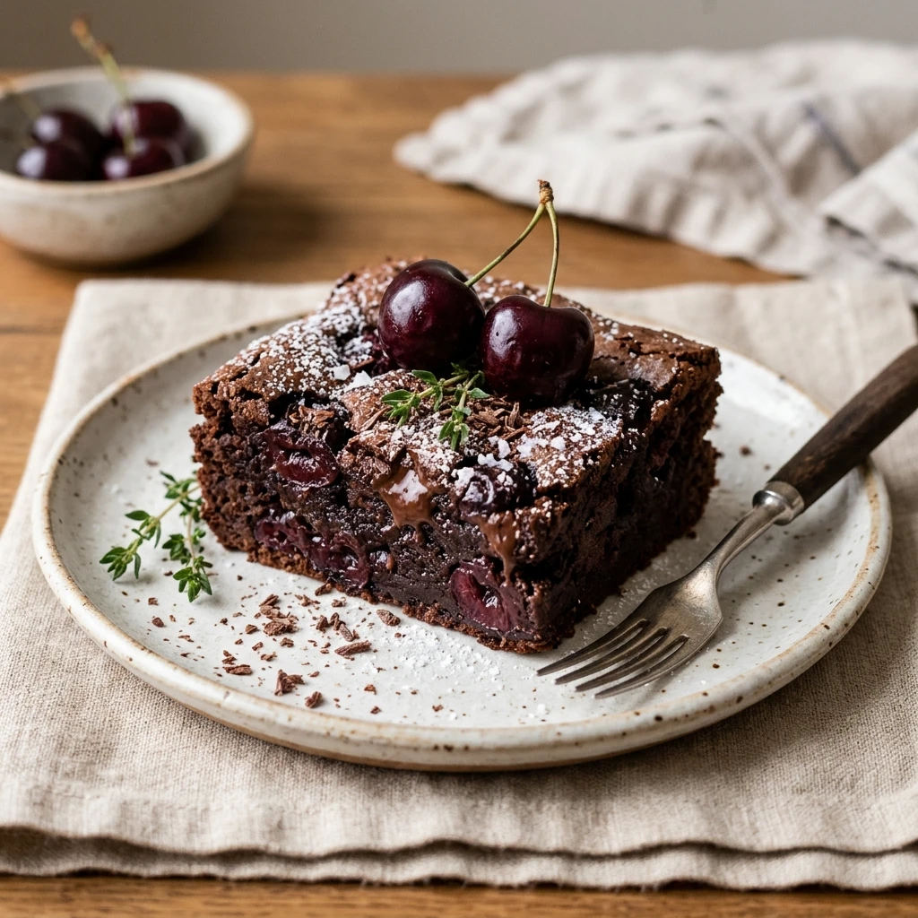 Fudgy Brownies With Cherry Easy Chewy Classic Chocolate