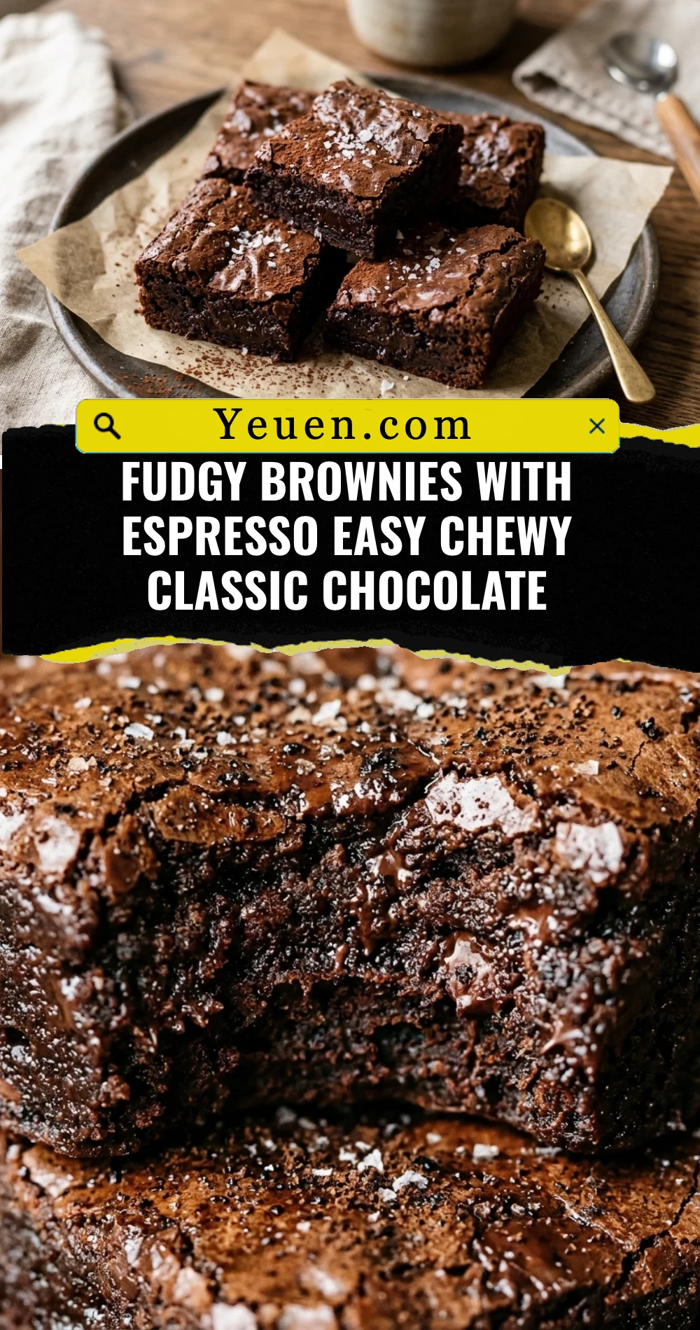 Fudgy Brownies With Espresso Easy Chewy Classic Chocolate