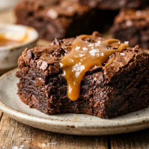 Fudgy Brownies With Salted Caramel Easy Chewy Classic Chocolate