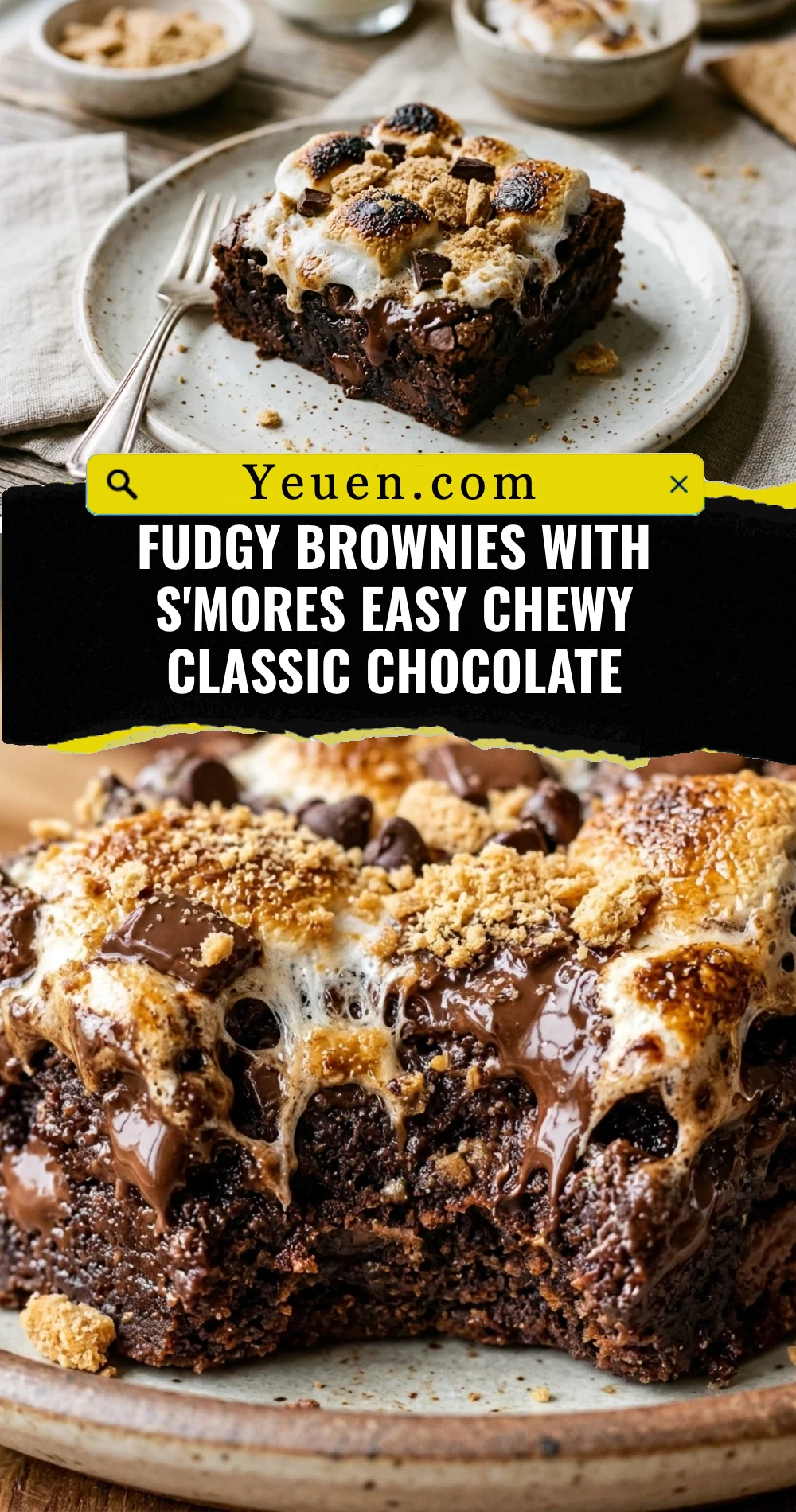 Fudgy Brownies With S'mores Easy Chewy Classic Chocolate