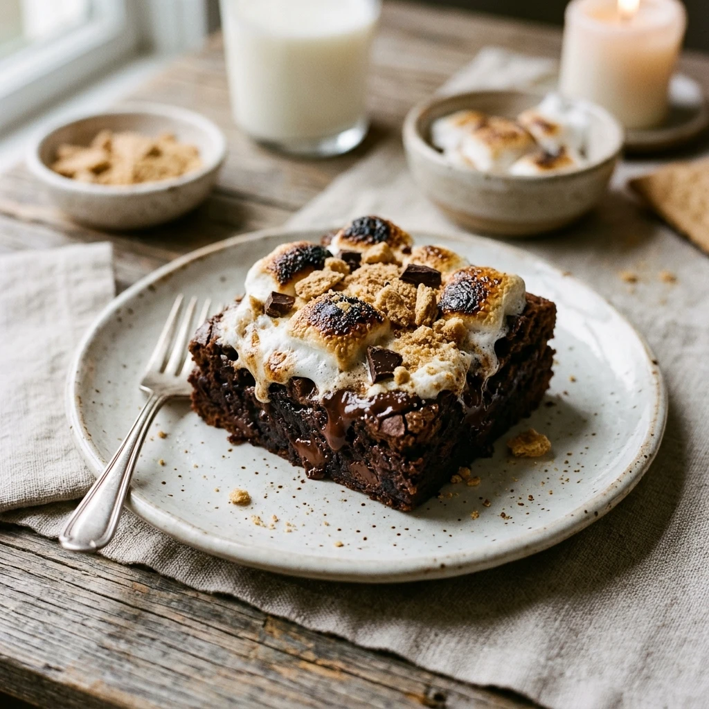 Fudgy Brownies With S'mores Easy Chewy Classic Chocolate