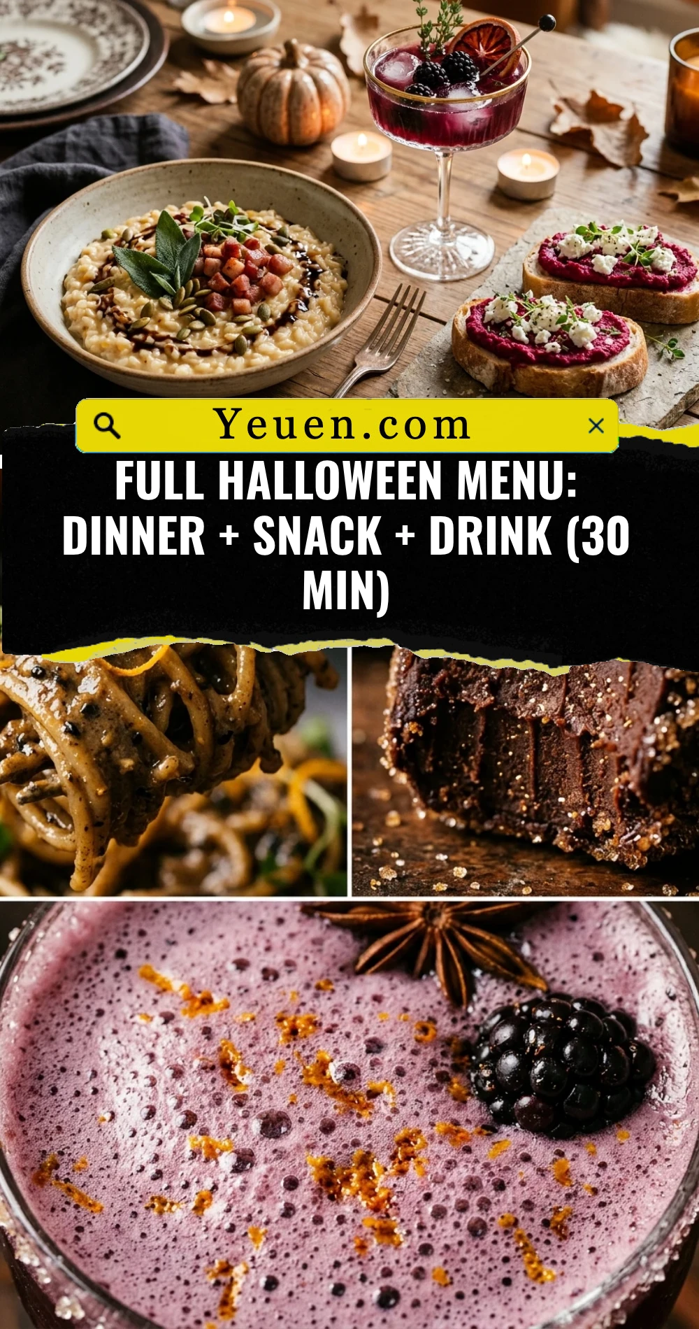 Full Halloween Menu: Dinner + Snack + Drink (30 Min)