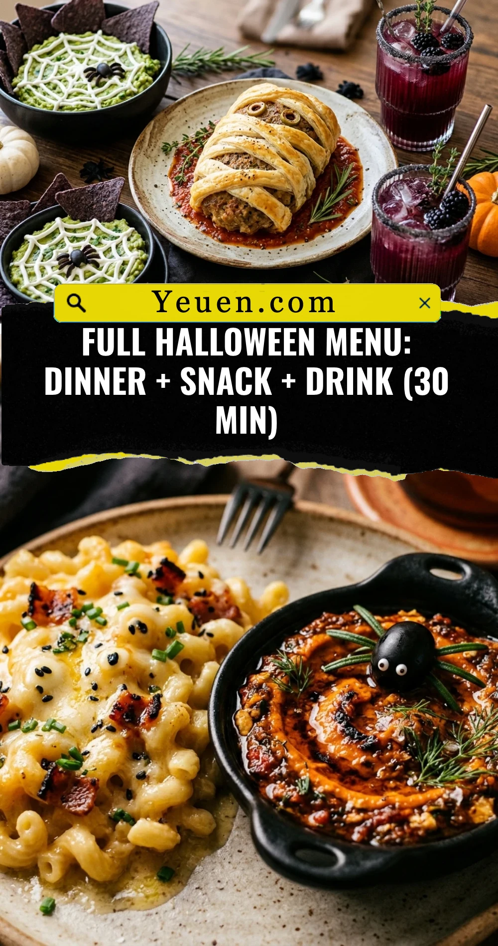 Full Halloween Menu: Dinner + Snack + Drink (30 Min)