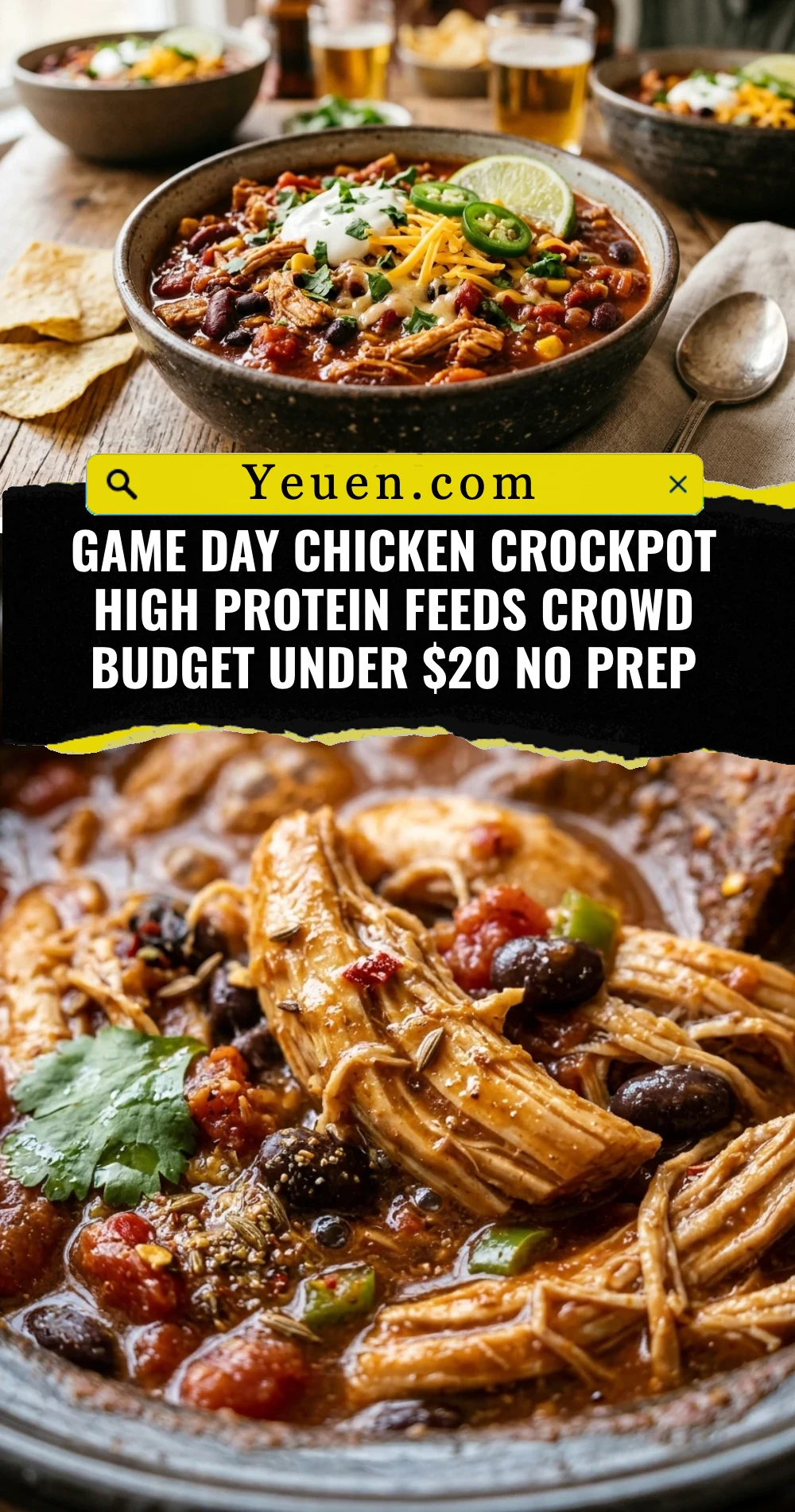 Game Day Chicken Crockpot High Protein Feeds Crowd Budget Under $20 No Prep