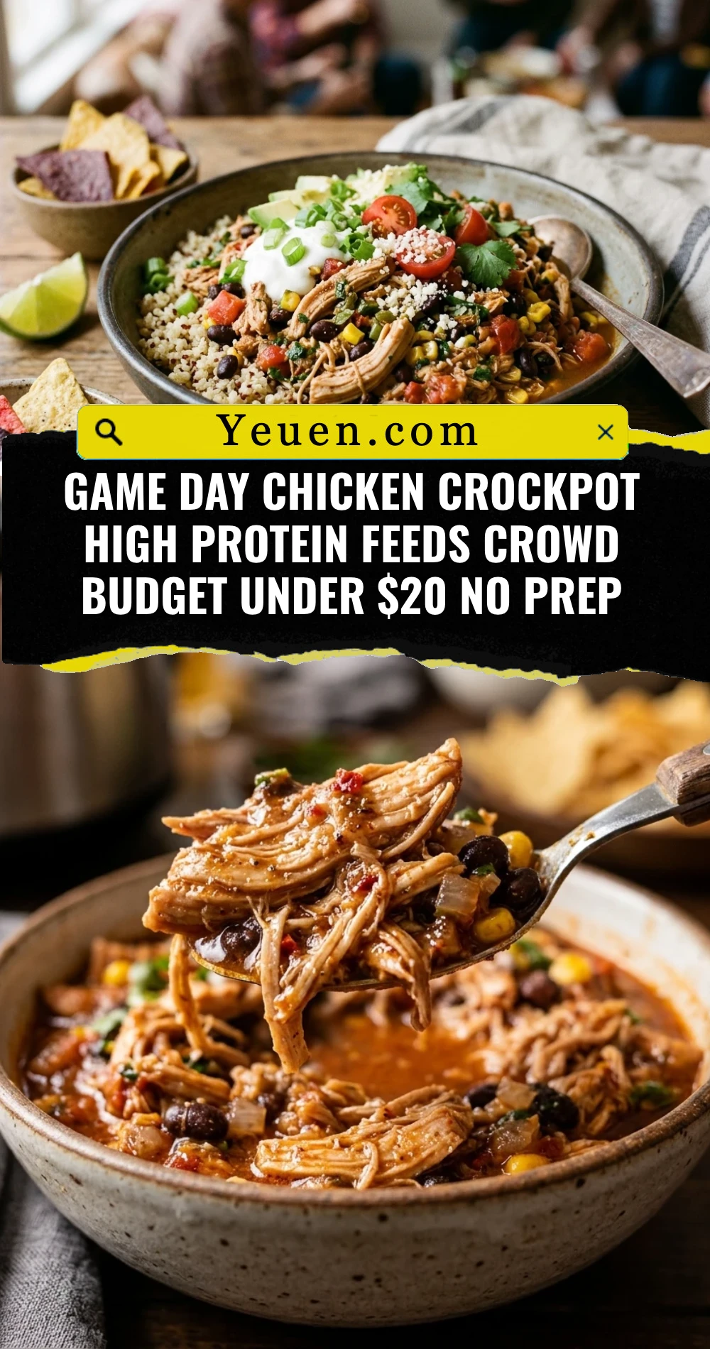 Game Day Chicken Crockpot High Protein Feeds Crowd Budget Under $20 No Prep