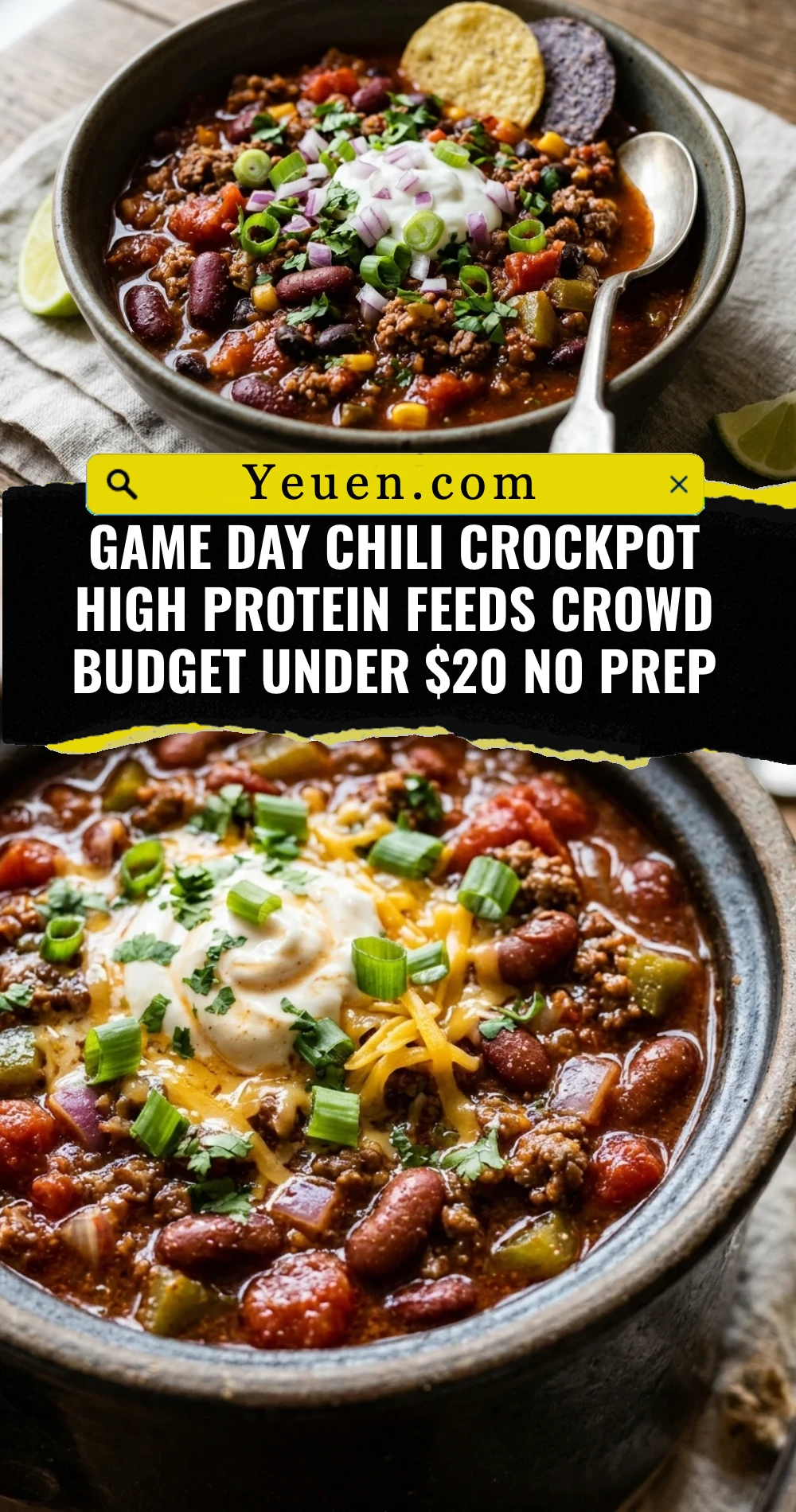 Game Day Chili Crockpot High Protein Feeds Crowd Budget Under $20 No Prep