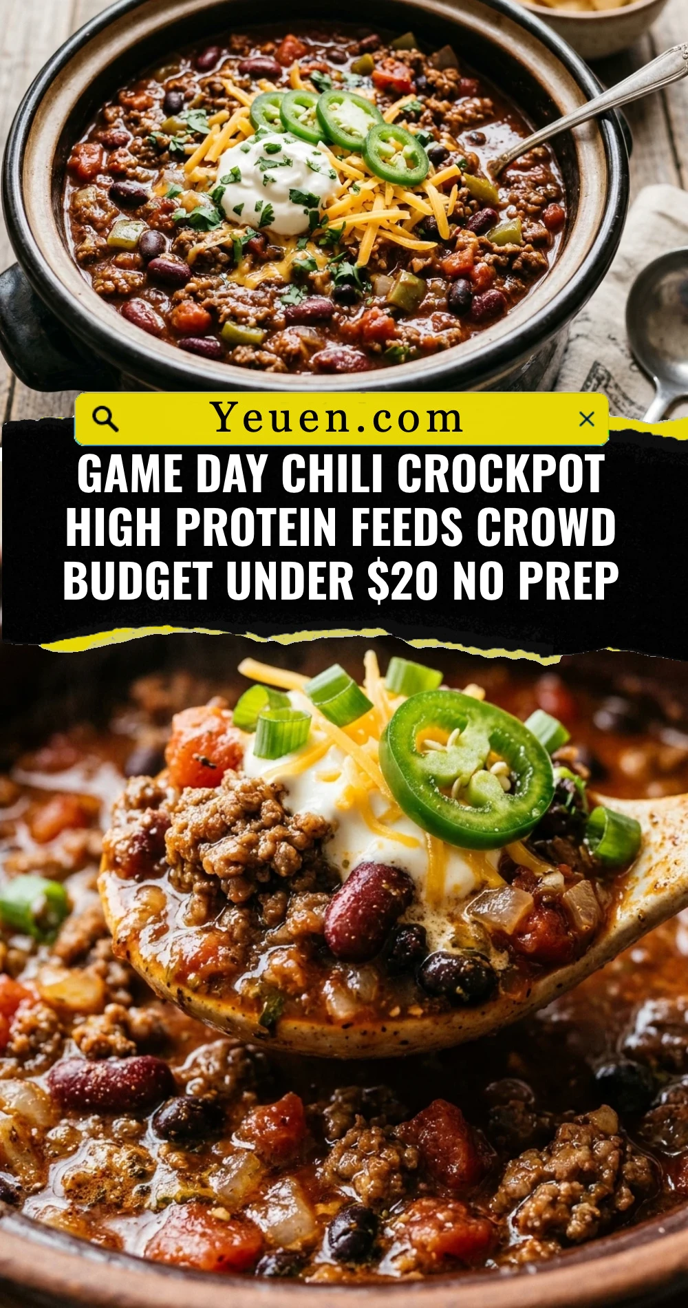Game Day Chili Crockpot High Protein Feeds Crowd Budget Under $20 No Prep