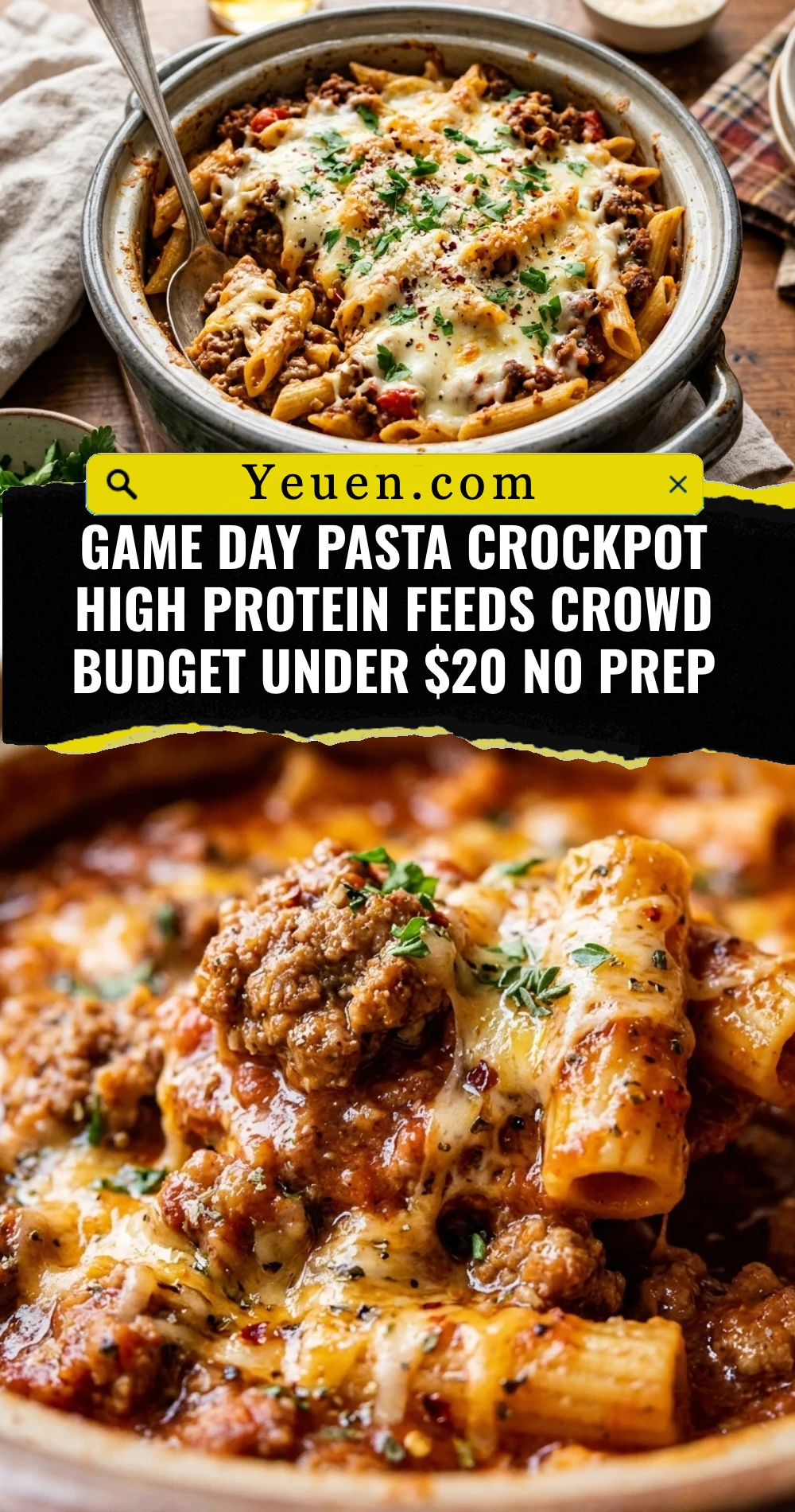 Game Day Pasta Crockpot High Protein Feeds Crowd Budget Under $20 No Prep