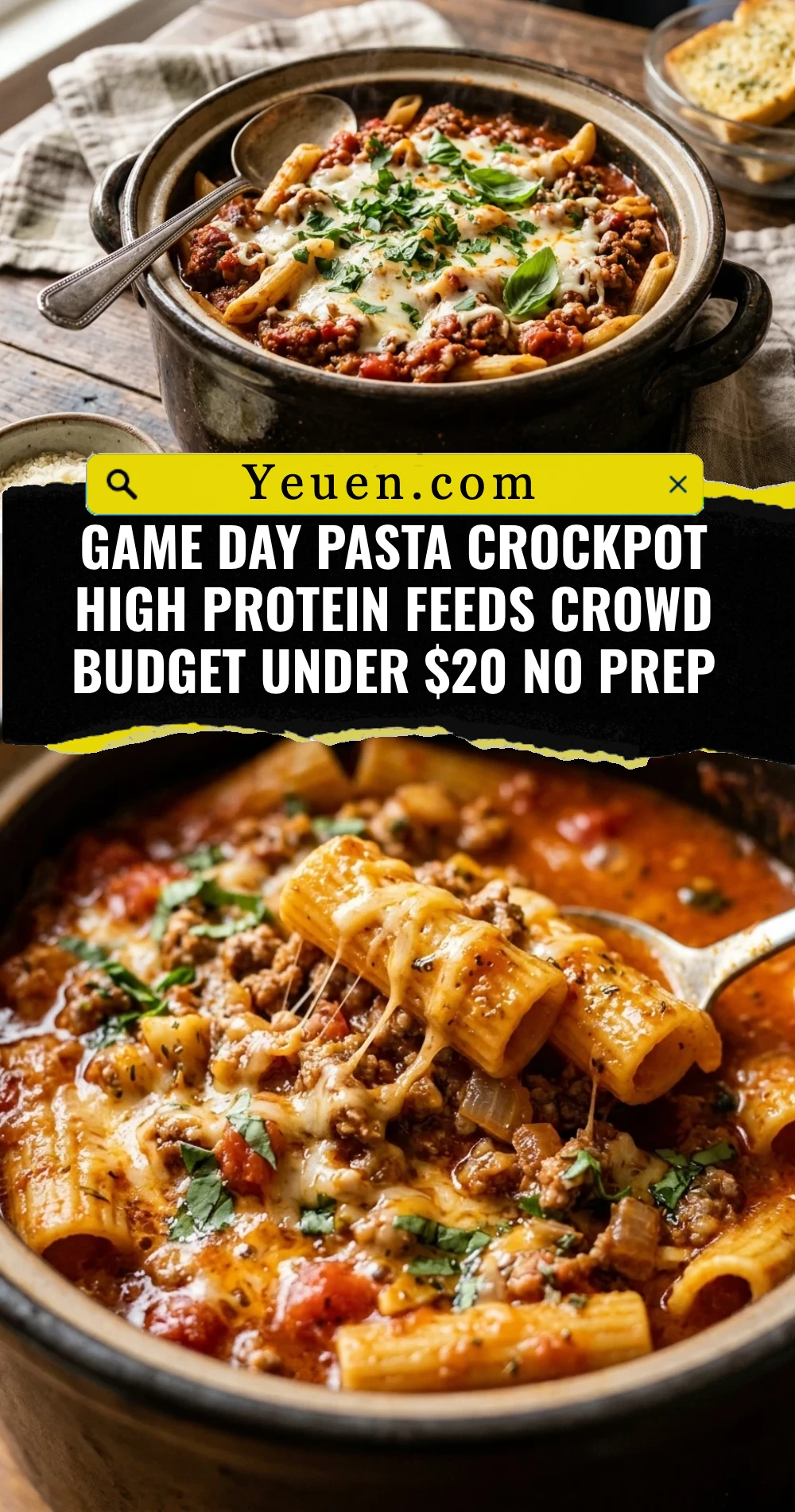 Game Day Pasta Crockpot High Protein Feeds Crowd Budget Under $20 No Prep