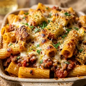 Garlic Bread Pasta Bake - 2 in 1!