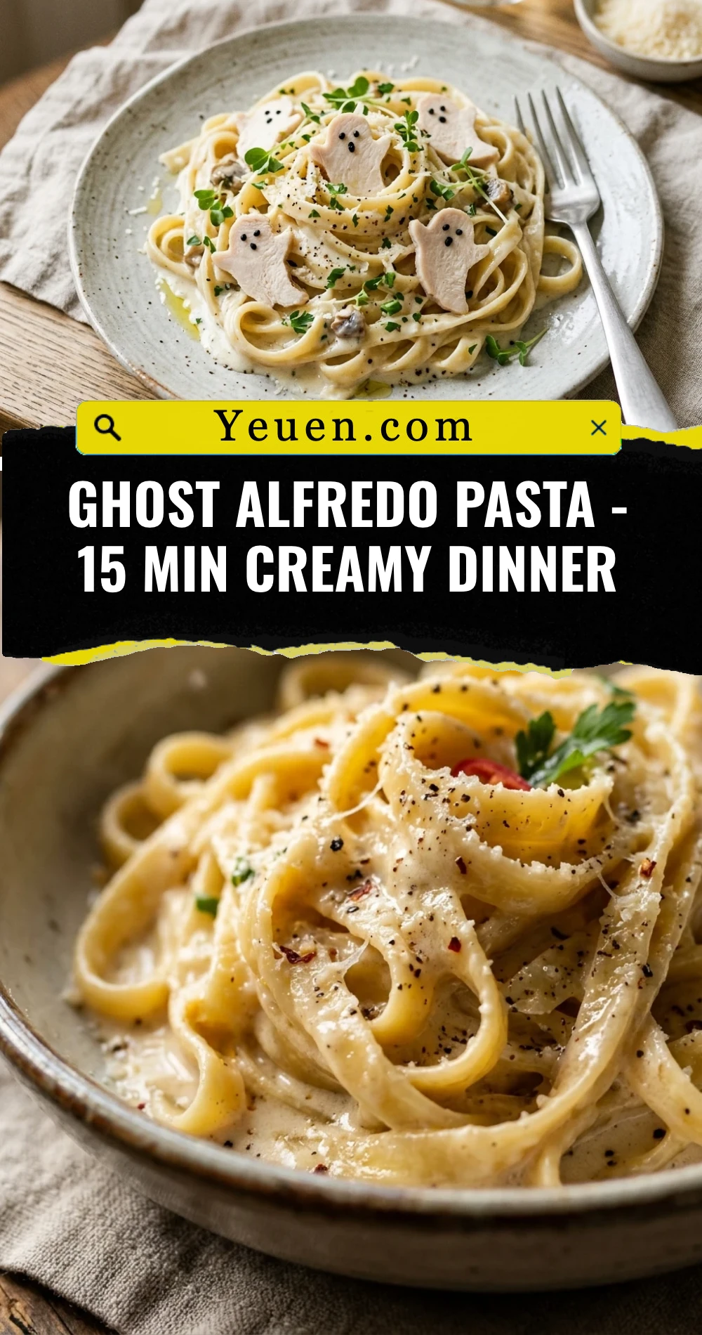Ghost Alfredo Pasta - 15 Min Creamy Dinner