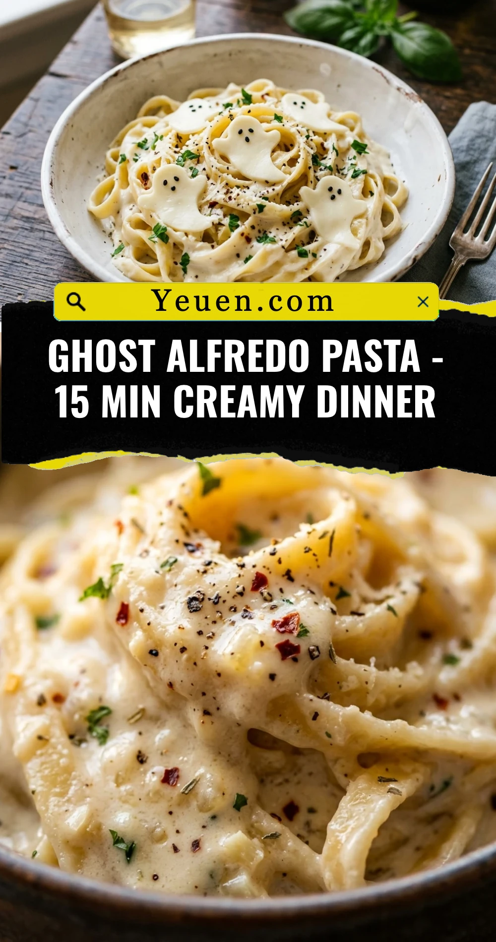 Ghost Alfredo Pasta - 15 Min Creamy Dinner
